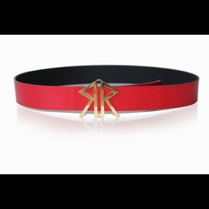 LEONE CALF SKIN BELT I RED BLACK REVERSIBLE LEONE BELT I NERO/ROSSO REVERSIBLE
